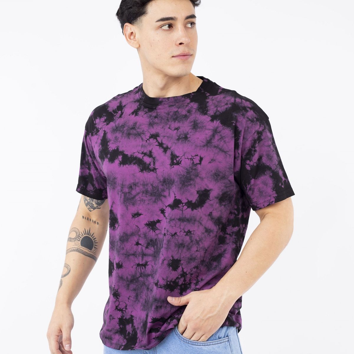 NEW YORK STARS - Polo-shirt - Manga corta - Morado - TieDye - NEWYORKSTARSNY