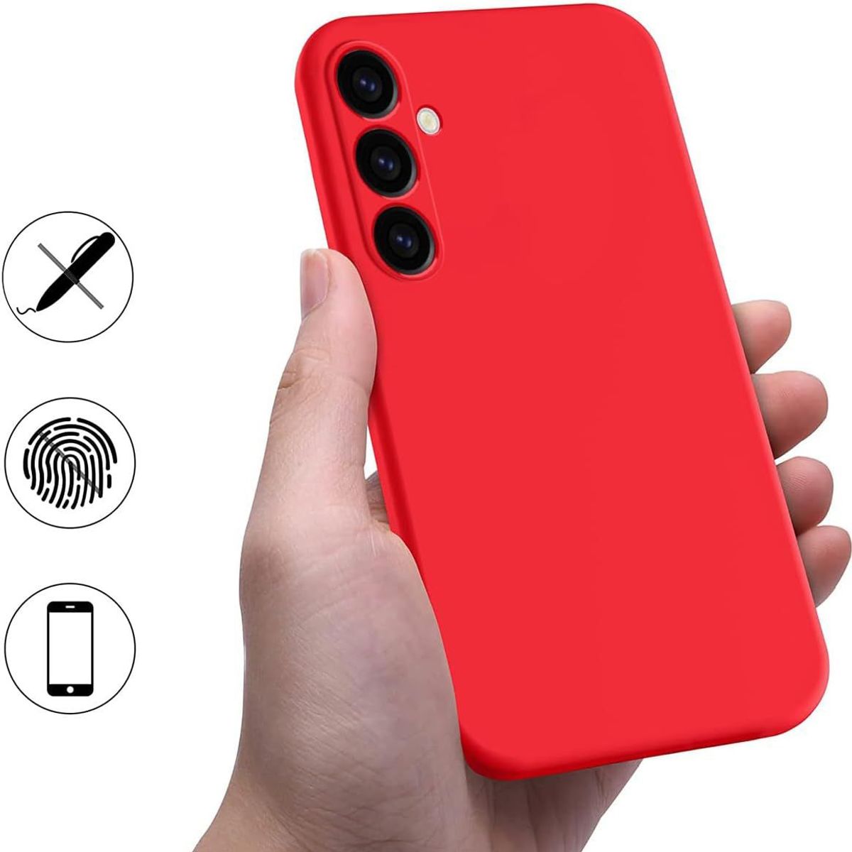 GENERICO - Case Silicona Para Samsung S24 Plus - Rojo