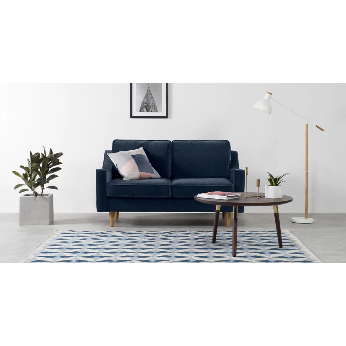 GENERICO - Sofá de 2 Cuerpos Dallas - Azul Marino