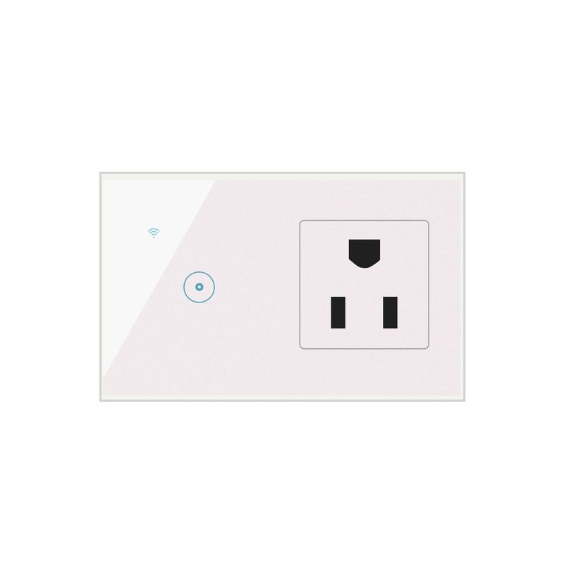 OEM - Enchufe con Interruptor de 1 Botón Inteligente Wifi Blanco
