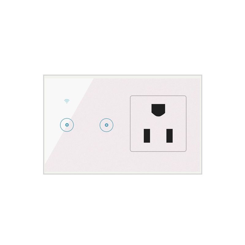 OEM - Enchufe con Interruptor de 2 Botones Inteligente Wifi Blanco