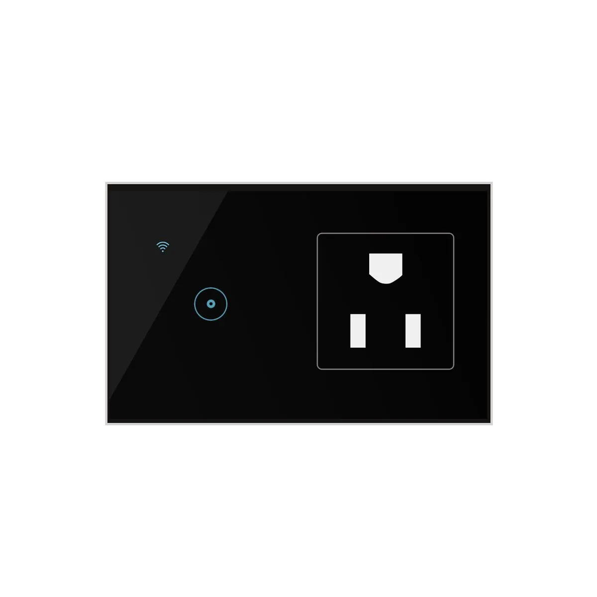 OEM - Enchufe con Interruptor de 1 Botón Inteligente Wifi Negro