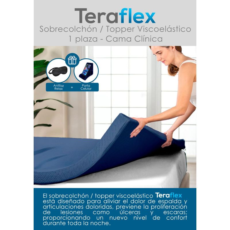 TERAFLEX - TOPPER 1 PLAZA SOBRECOLCHON ESPUMA VISCOELASTICA TERAFLEX 190x90x8 CM