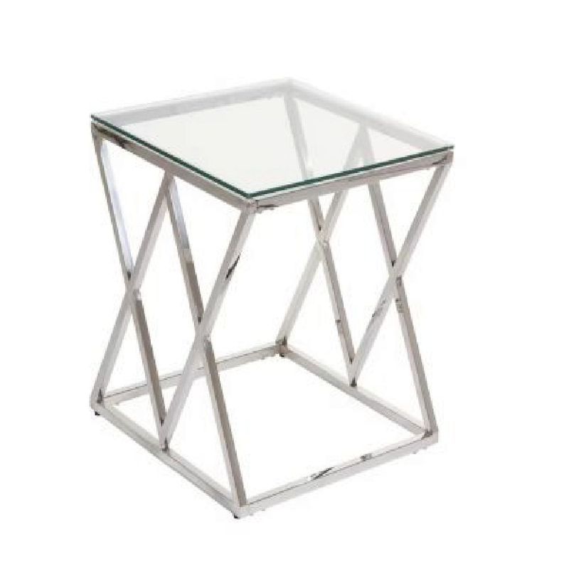 ALTO HOGAR - Mesa Lateral Vania Acero Inoxidable Alto Hogar