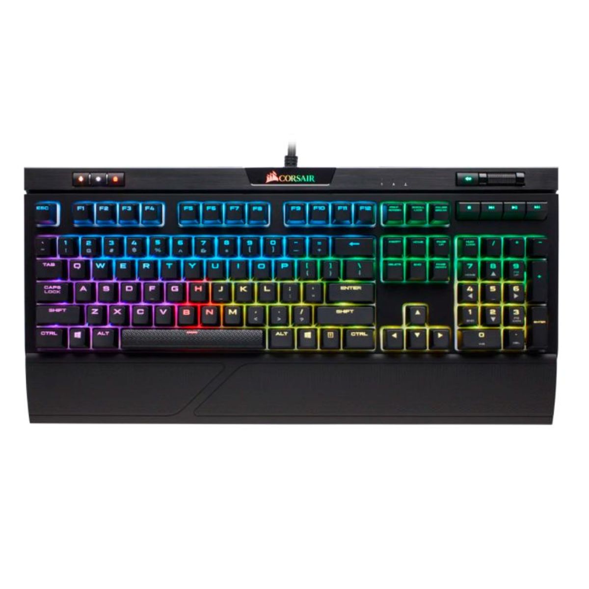 CORSAIR - Teclado Mecánico Gamer Corsair STRAFE RGB MK.2 USB 2.0 Cherry MX Red