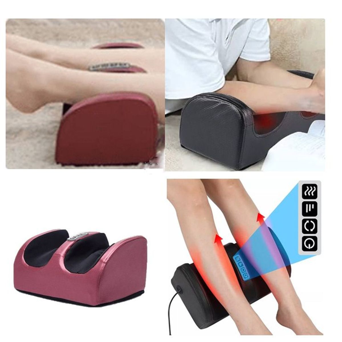 GENERICO - Masajeador De Pies - Piernas  Calefactor Color Vino
