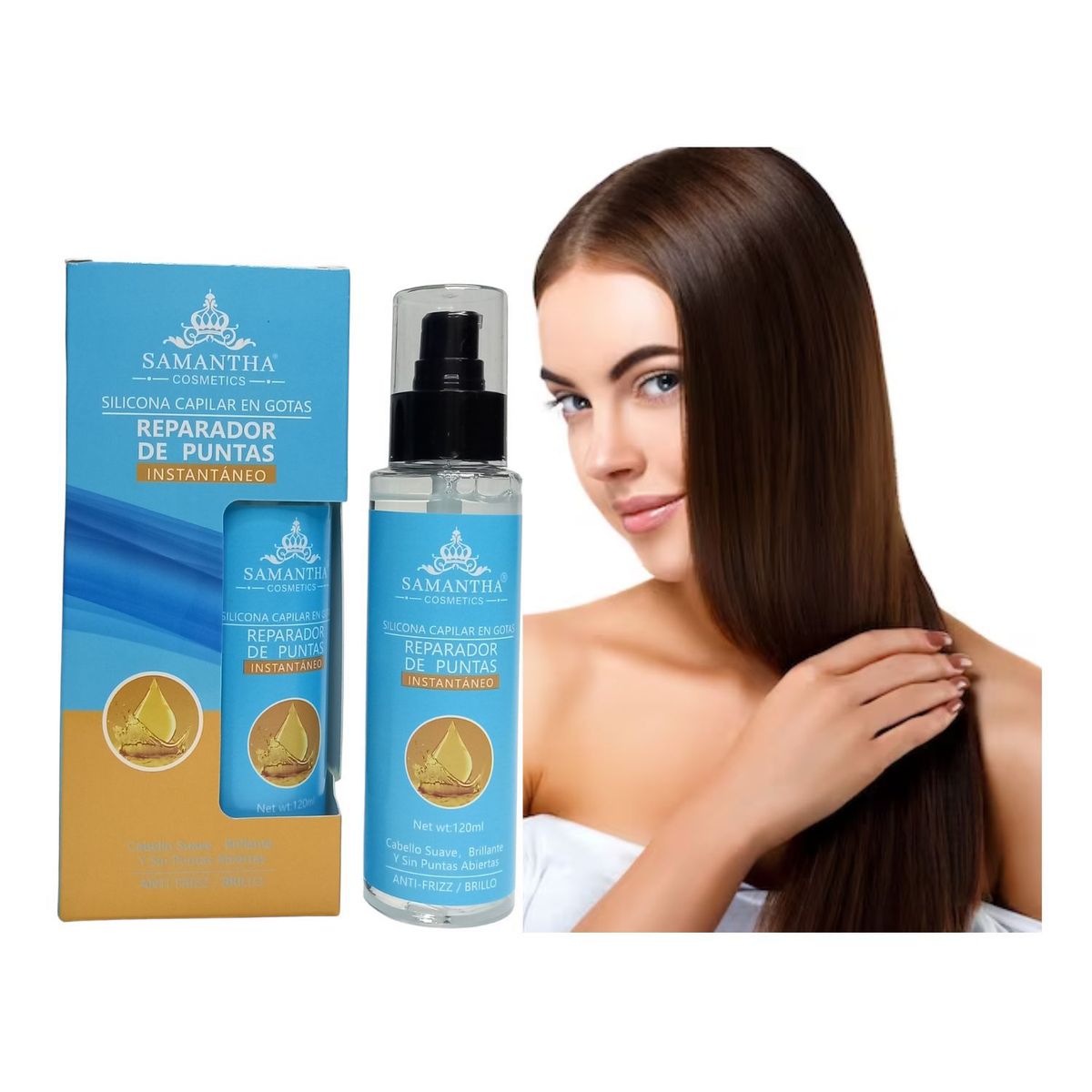 GENERICO - Aceite Silicona Capilar en Gotas  Repador de Puntas