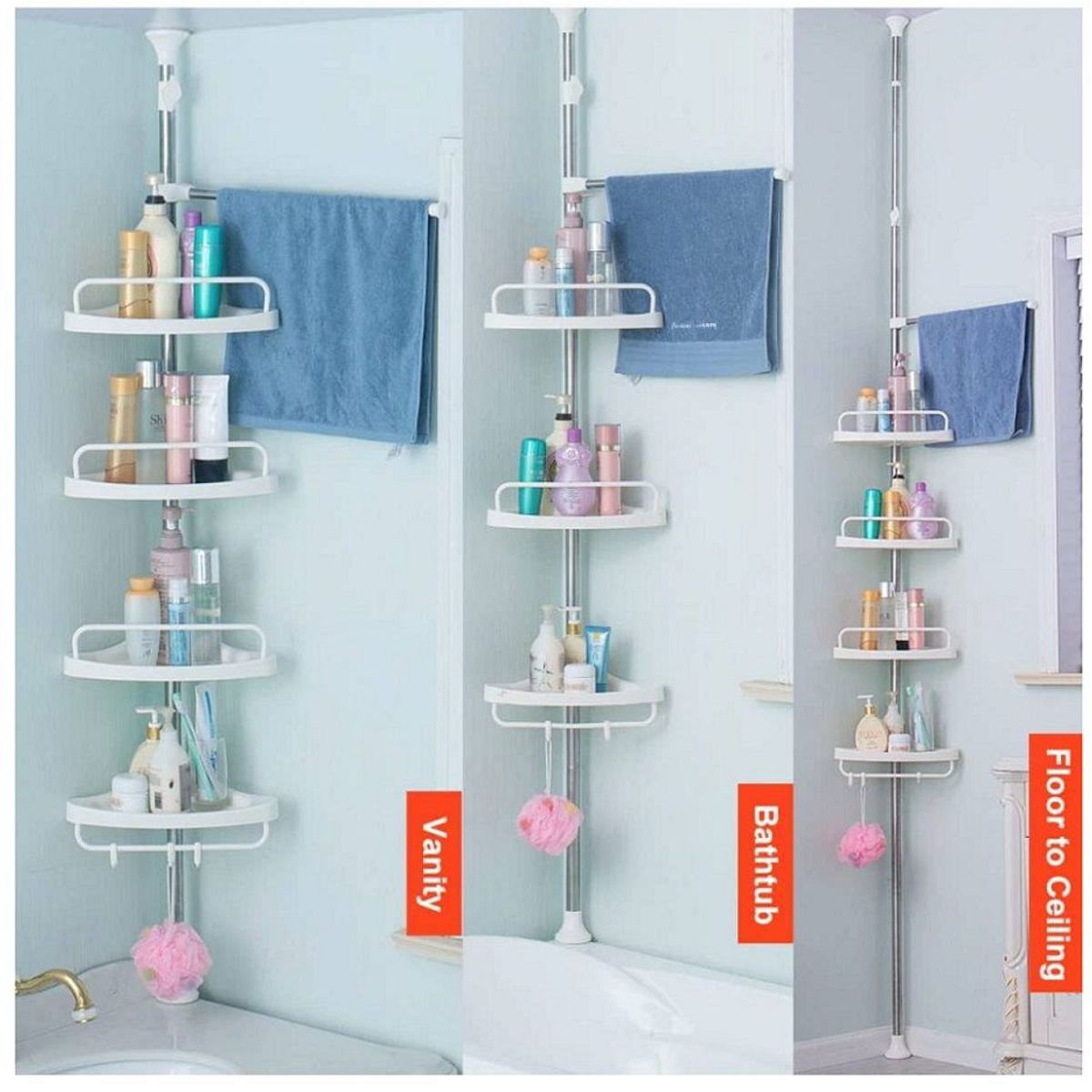 GENERICO - Organizador esquinero de Baño Blanco