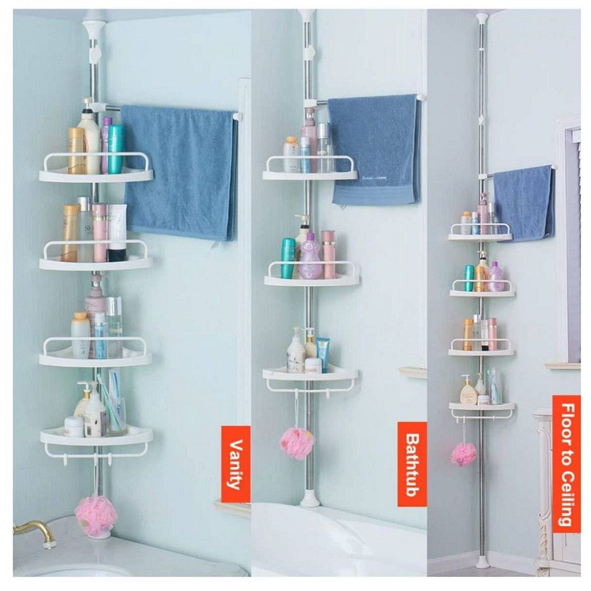 GENERICO - Organizador esquinero de Baño Blanco