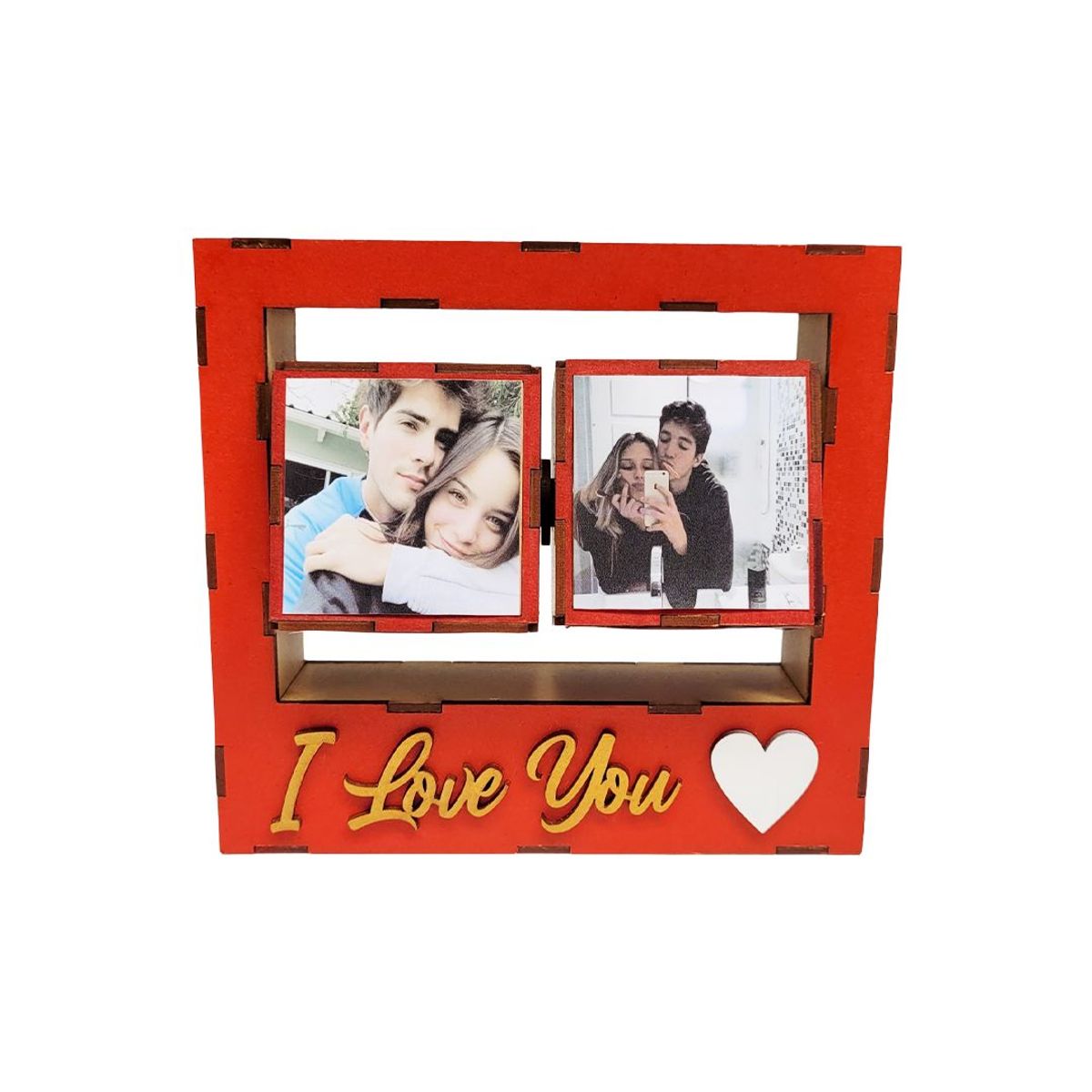 GENERICO - Cubo Doble Porta-Fotos - Rojo