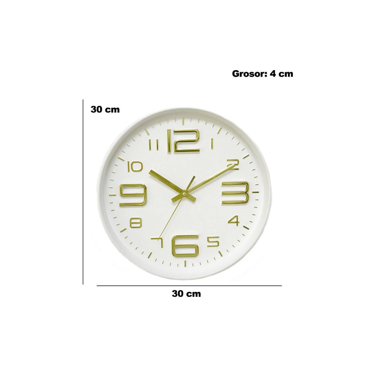 GENERICO - Reloj De Pared Decorativo Modelo  Blanco 30cm