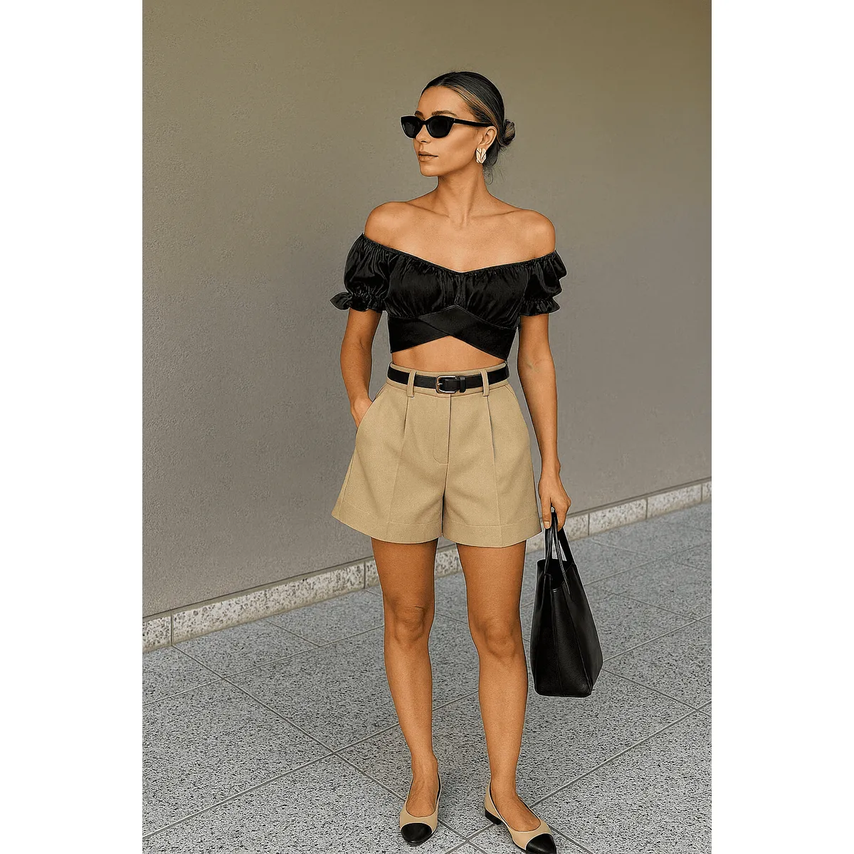 AMA OUTFITTERS - BLUSA ASIA SATINADA CON LAZO