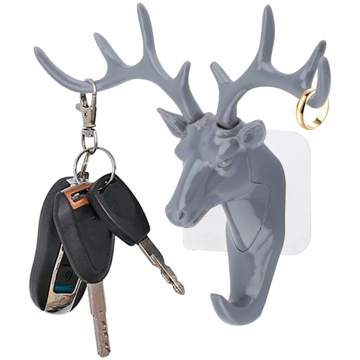 MINARI - Porta Llaves Gancho Colgador de Pared CIERVO Gris 434C