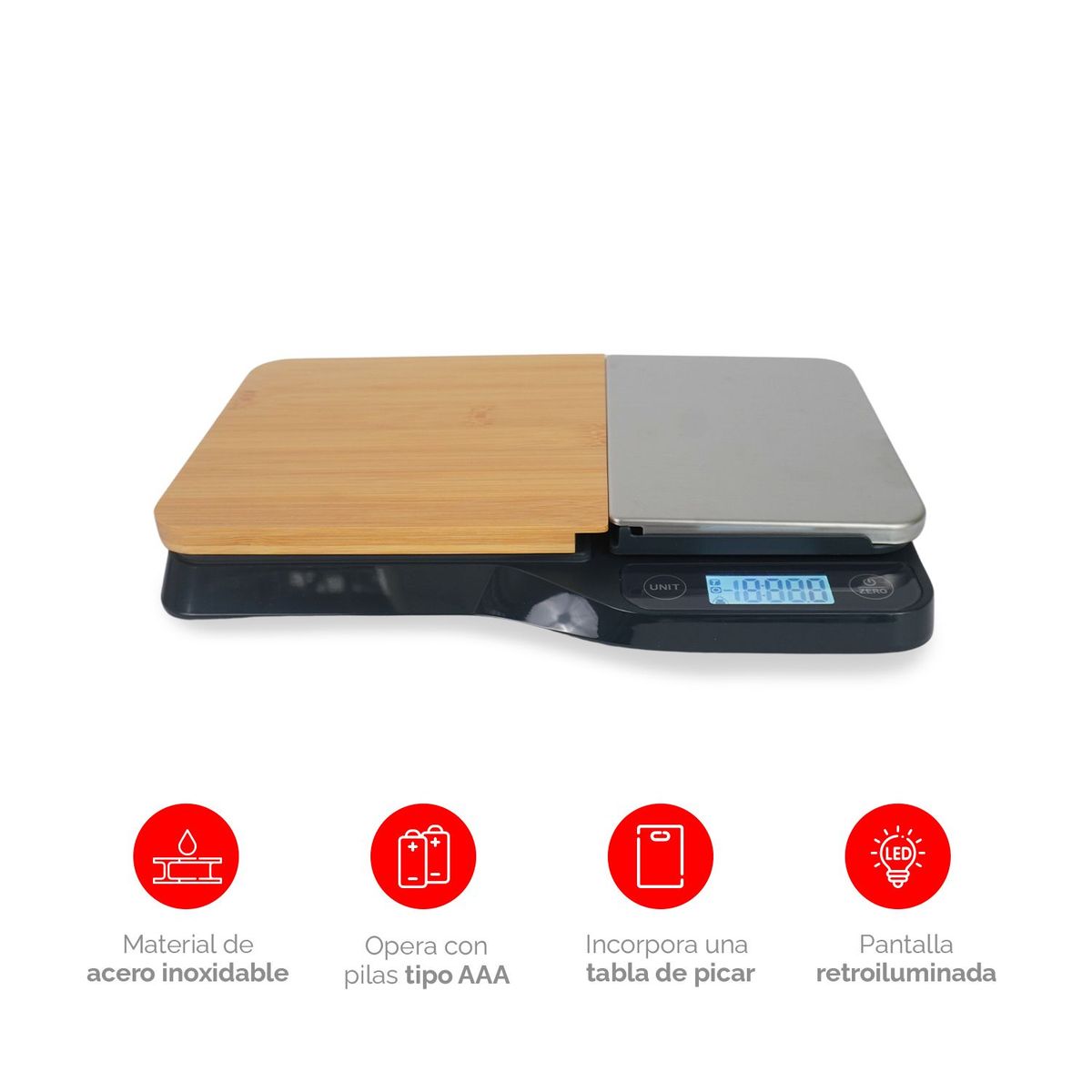 VIVIBOX - Balanza de Comida con Tabla de Picar