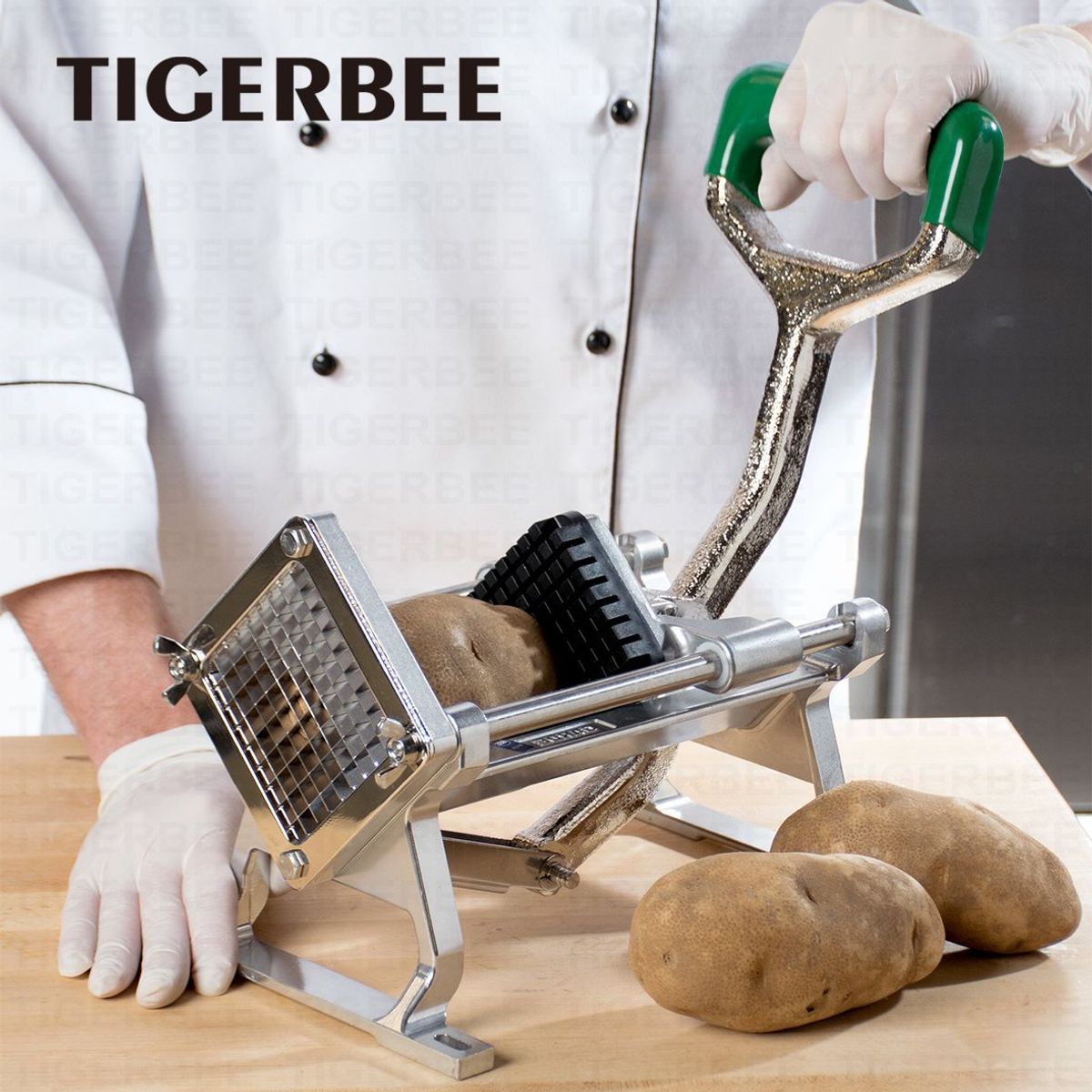 TIGERBEE - CORTADOR DE PAPAS SUPER PESADO DE TRES OCTAVOS