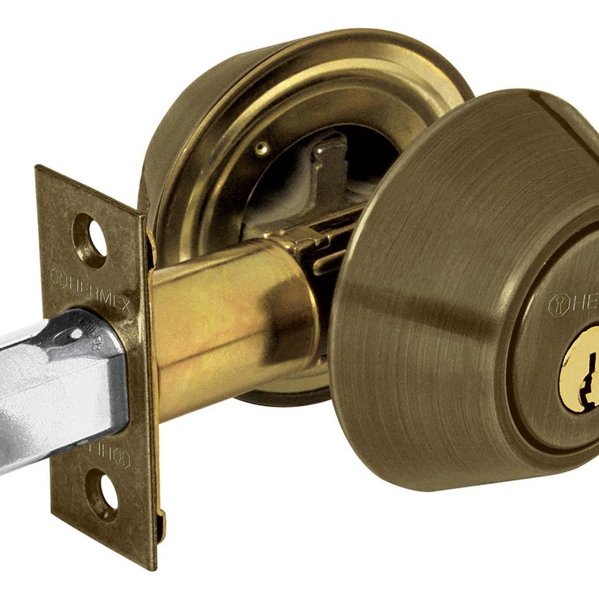 HERMEX - Chapa cerrojo cilindrico laton antiguo Hermex