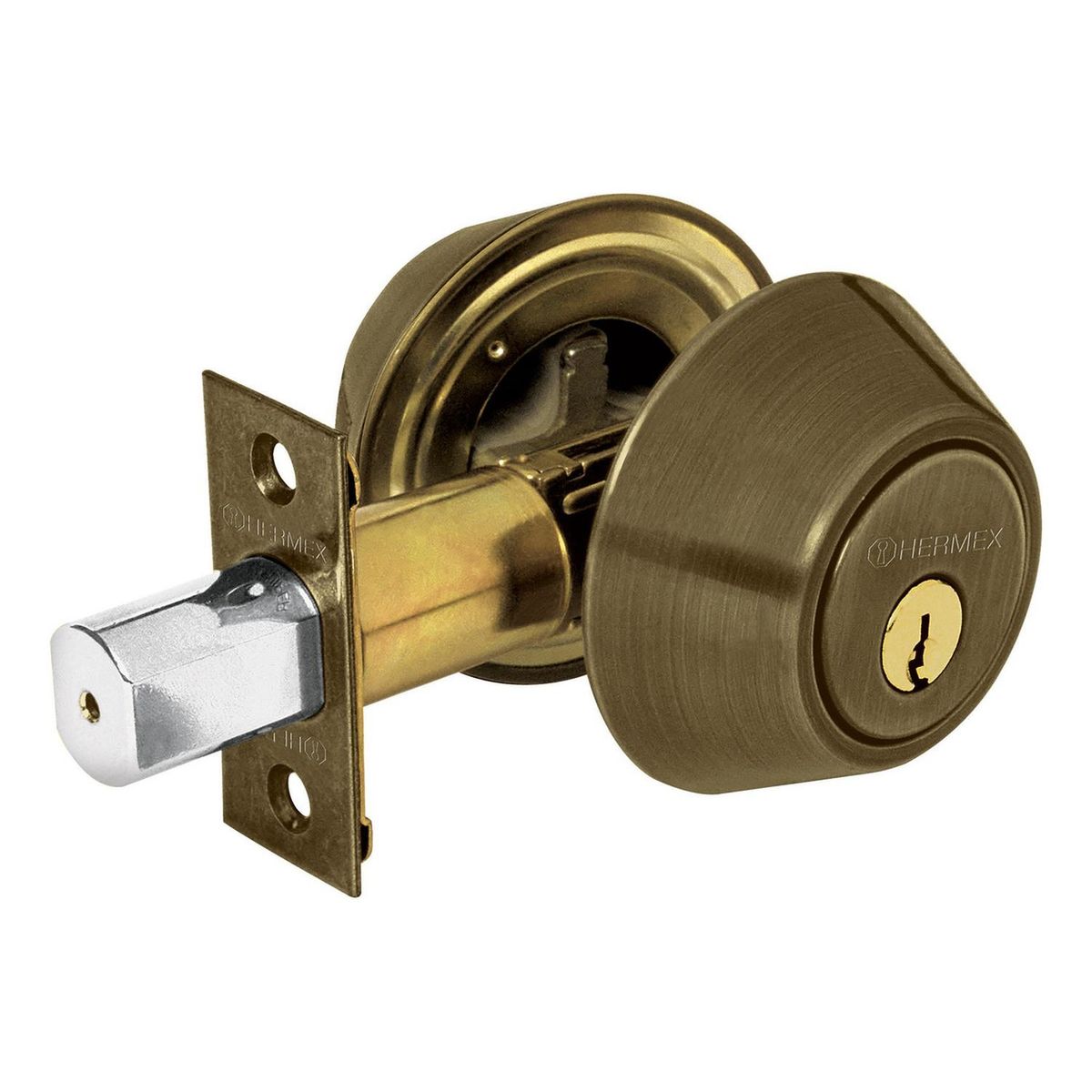 HERMEX - Chapa cerrojo cilindrico laton antiguo Hermex
