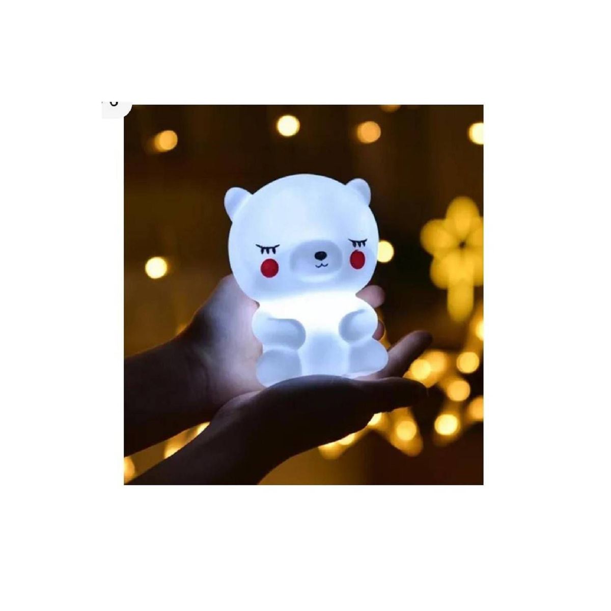 GENERICO - Mini Lampara Nocturna Luz Led Infantil Osito Blanco