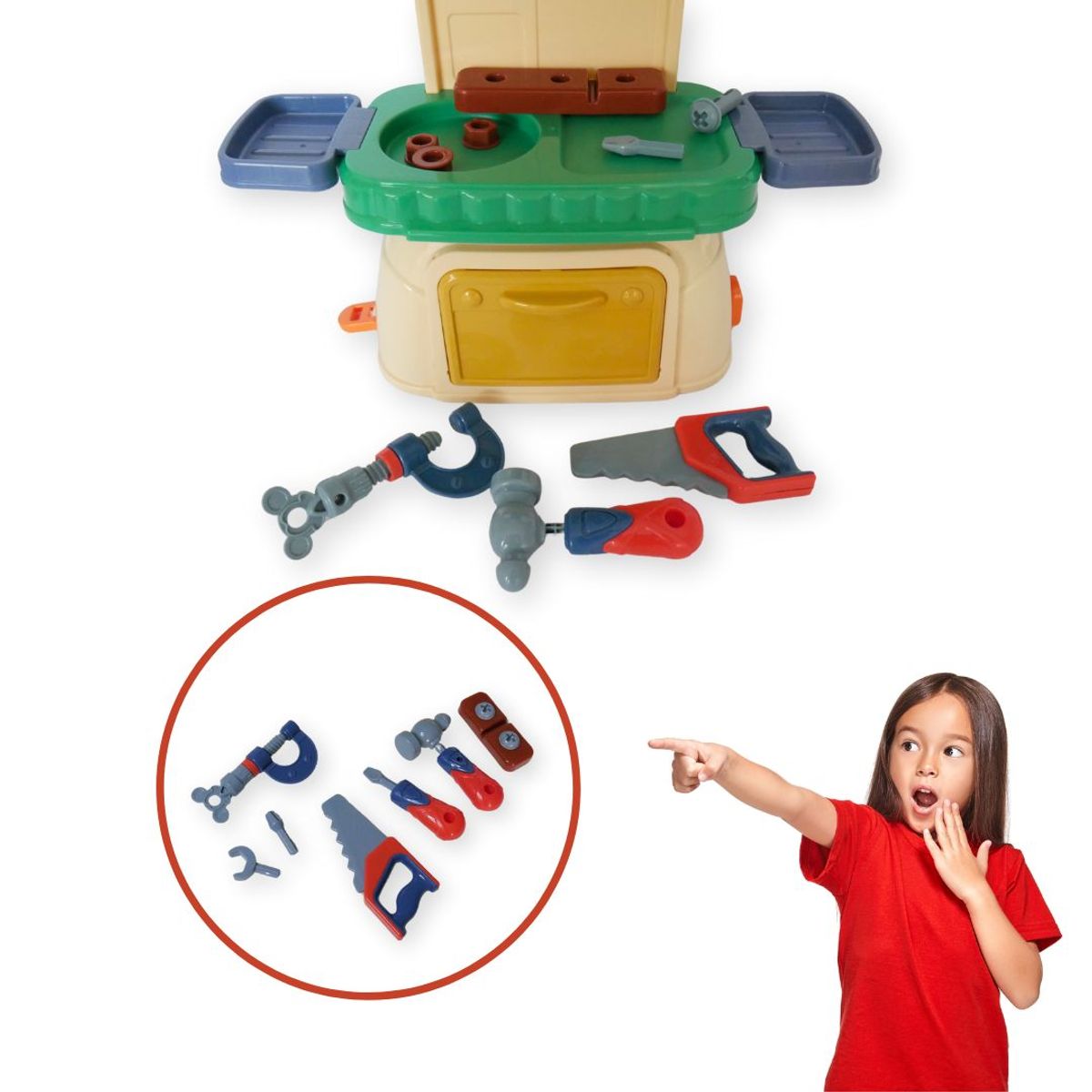 GENERICO - Casita de Herramientas 3 en 1 Línea Juguetes - GLOBAL KIDS