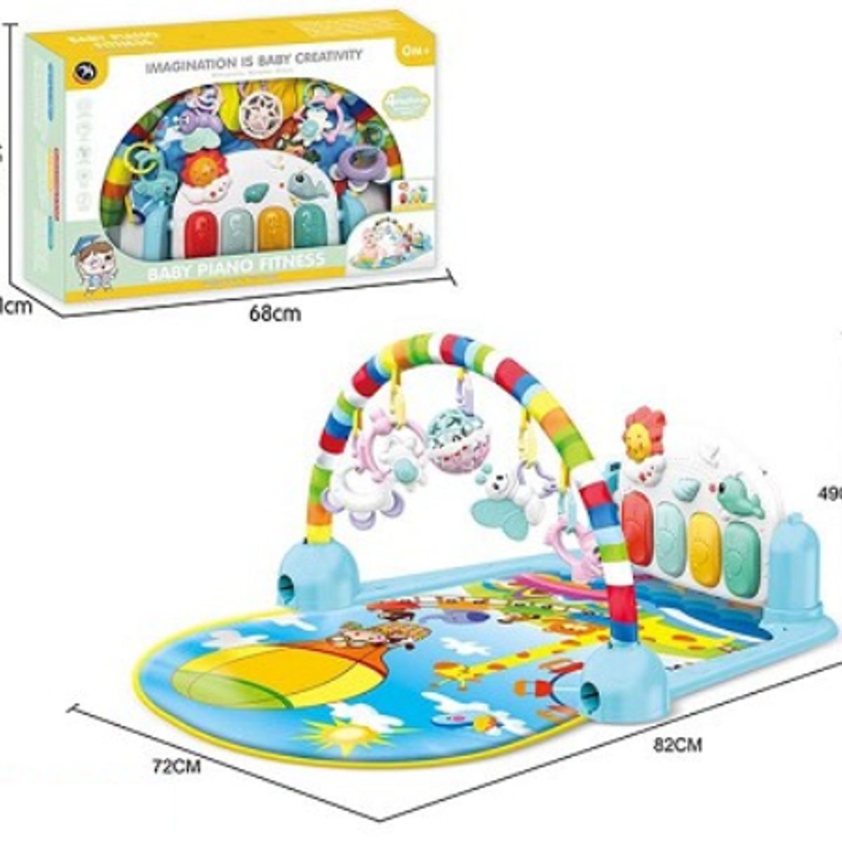 GENERICO - GIMNASIO PARA BEBE CON PIANO PARA PATEAR 3 EN 1