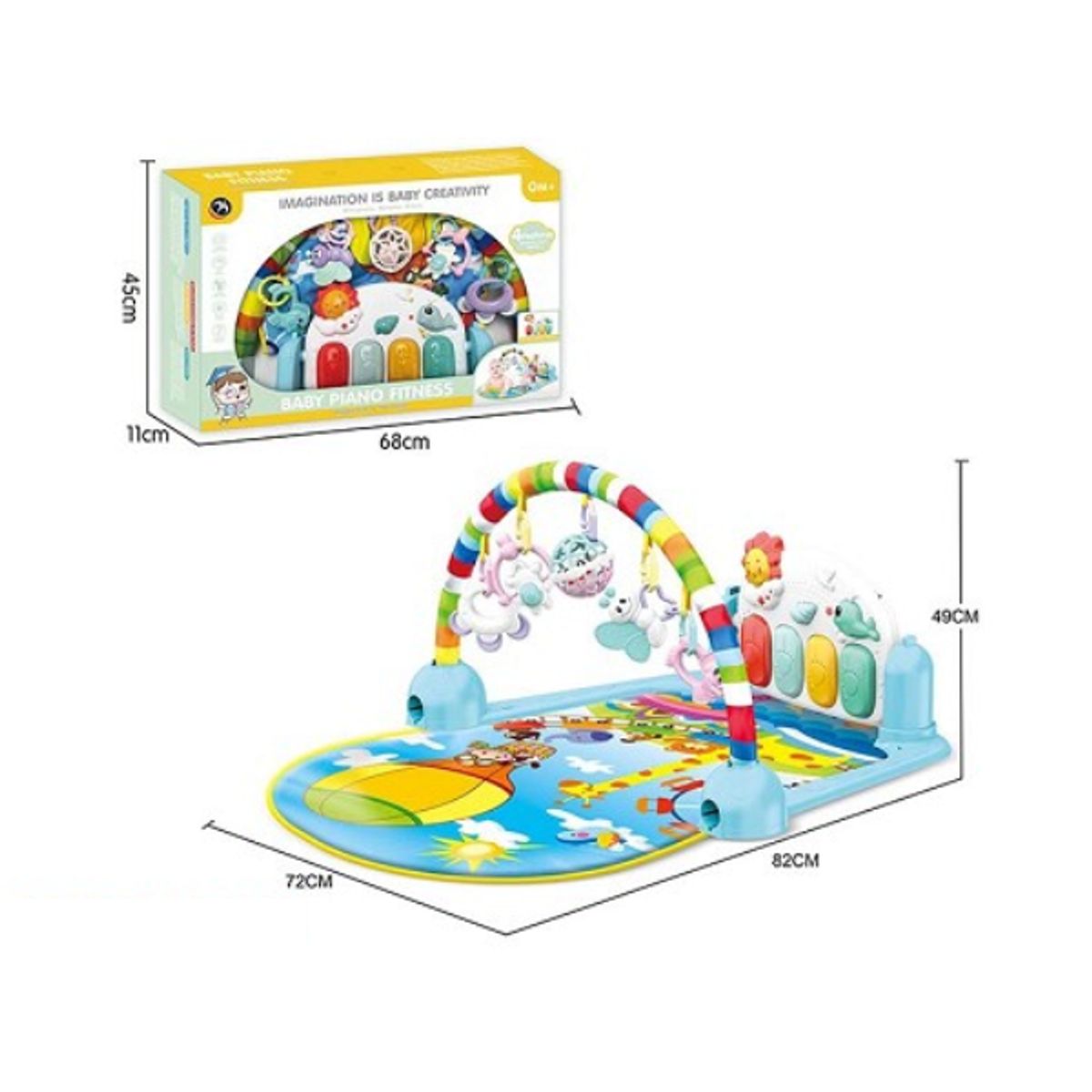 GENERICO - GIMNASIO PARA BEBE CON PIANO PARA PATEAR 3 EN 1
