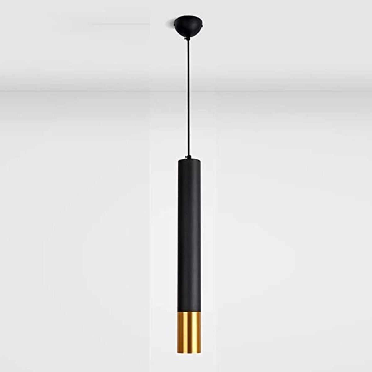 GENERICO - Spot Colgante Slim Gu10 Aluminio 30Cm Negro Y Dorado Baita