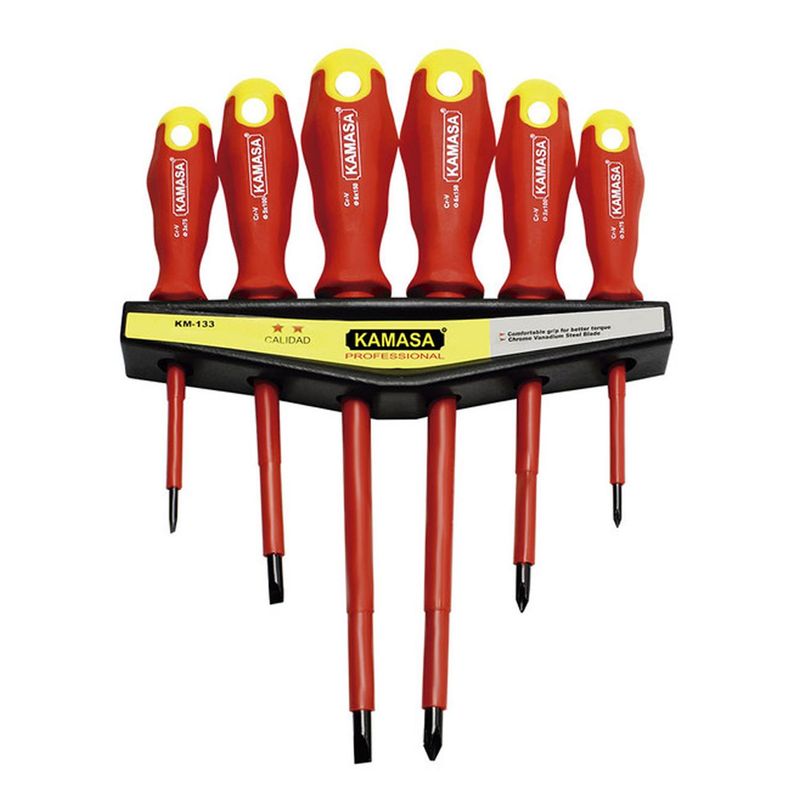 KAMASA - Set de Destornilladores Aislados x 6 Unidades Kamasa KM133