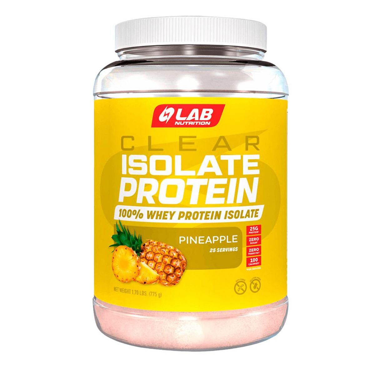 LAB NUTRITION USA - Proteína Lab Nutrition Clear Isolate Protein 100% Whey Pineapple 17lb