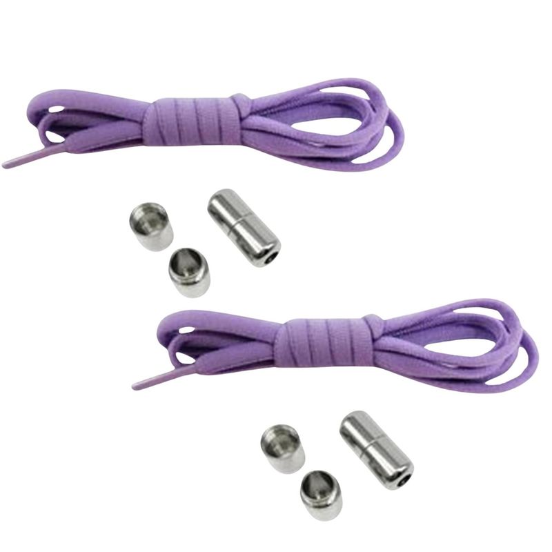 GENERICO - Packx2 Cordones o Pasadores Elasticos Color Morado Claro - Plateado - 1