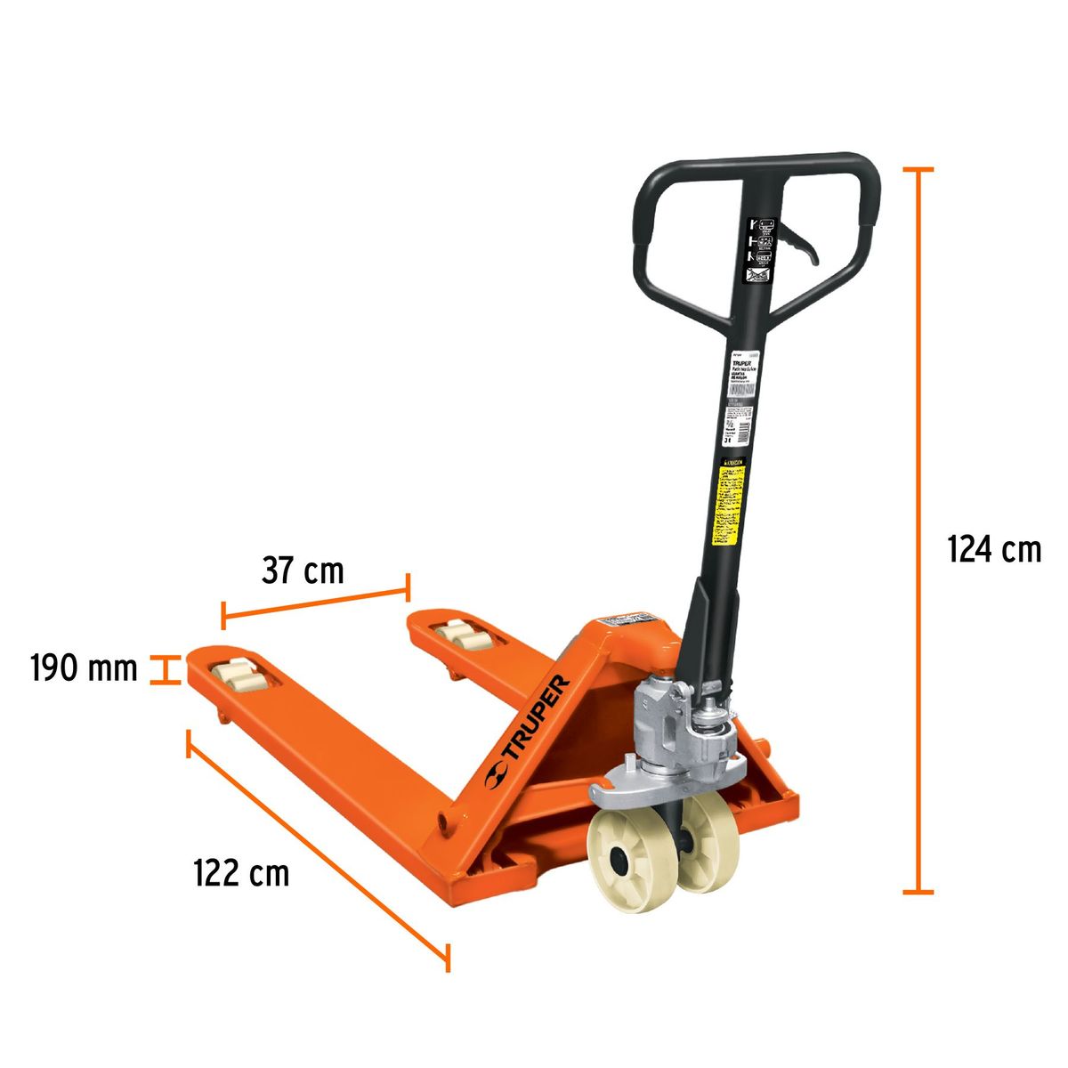TRUPER - Patín traspaleta 3 ton con ruedas de nylon