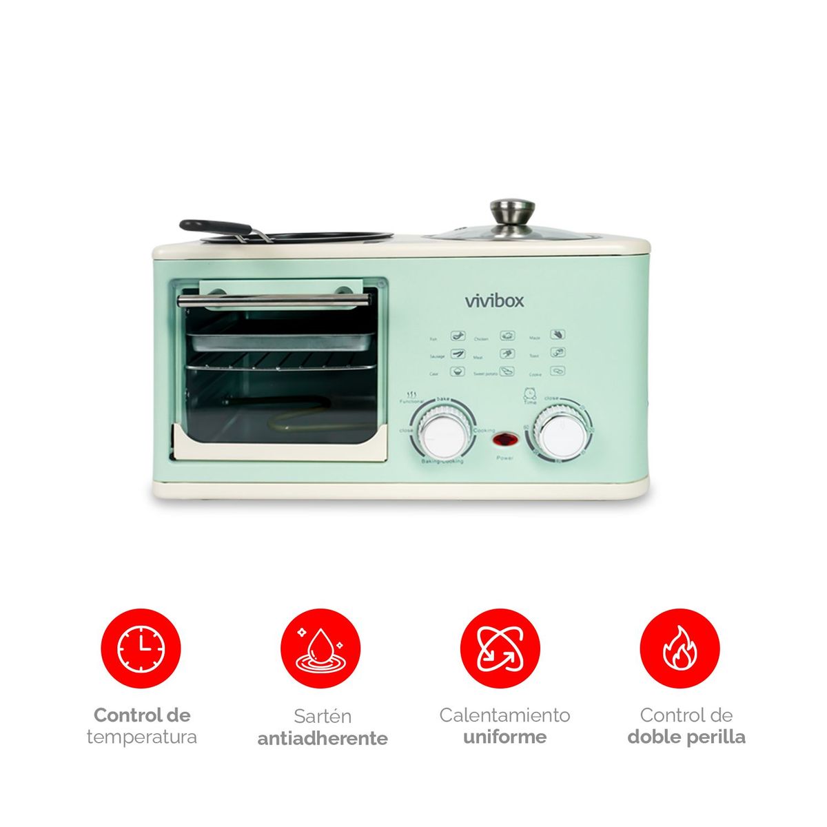 VIVIBOX - Estación de Desayuno 4 en 1 - Multifuncional