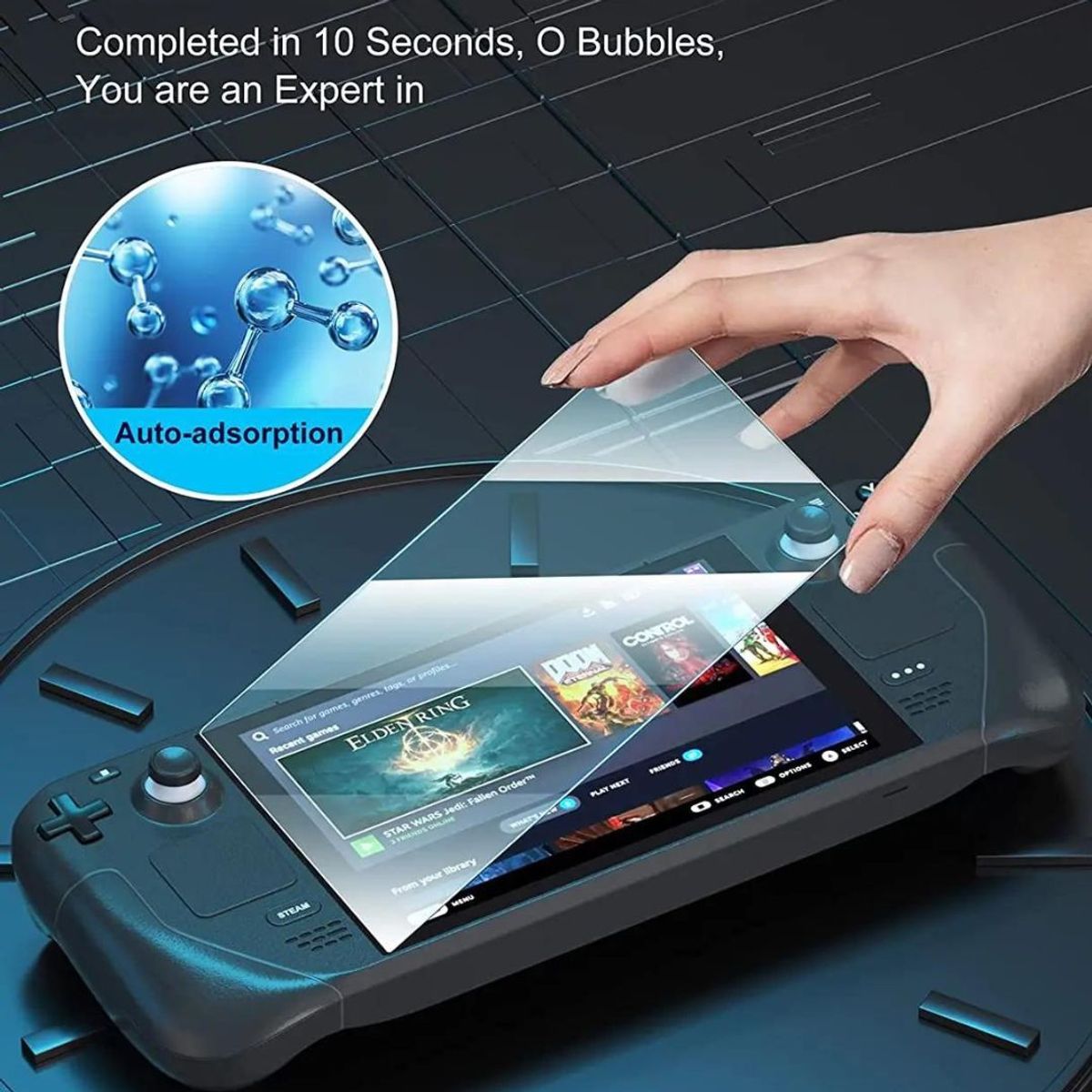 GENERICO - Protector Pantalla Mica de vidrio Templado para Consola Steam Deck x 2