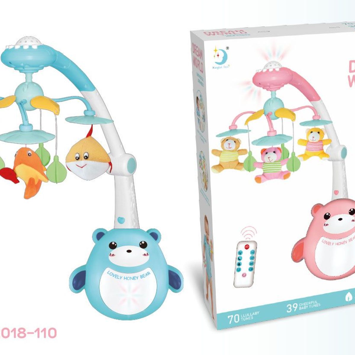 GENERICO - Móvil con Control Remoto Color Azul de Peces