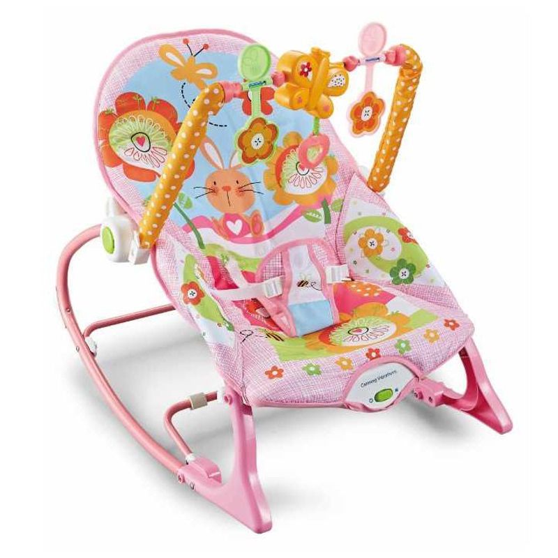 GENERICO - Silla Mecedora Rosa Flores 18 Kg