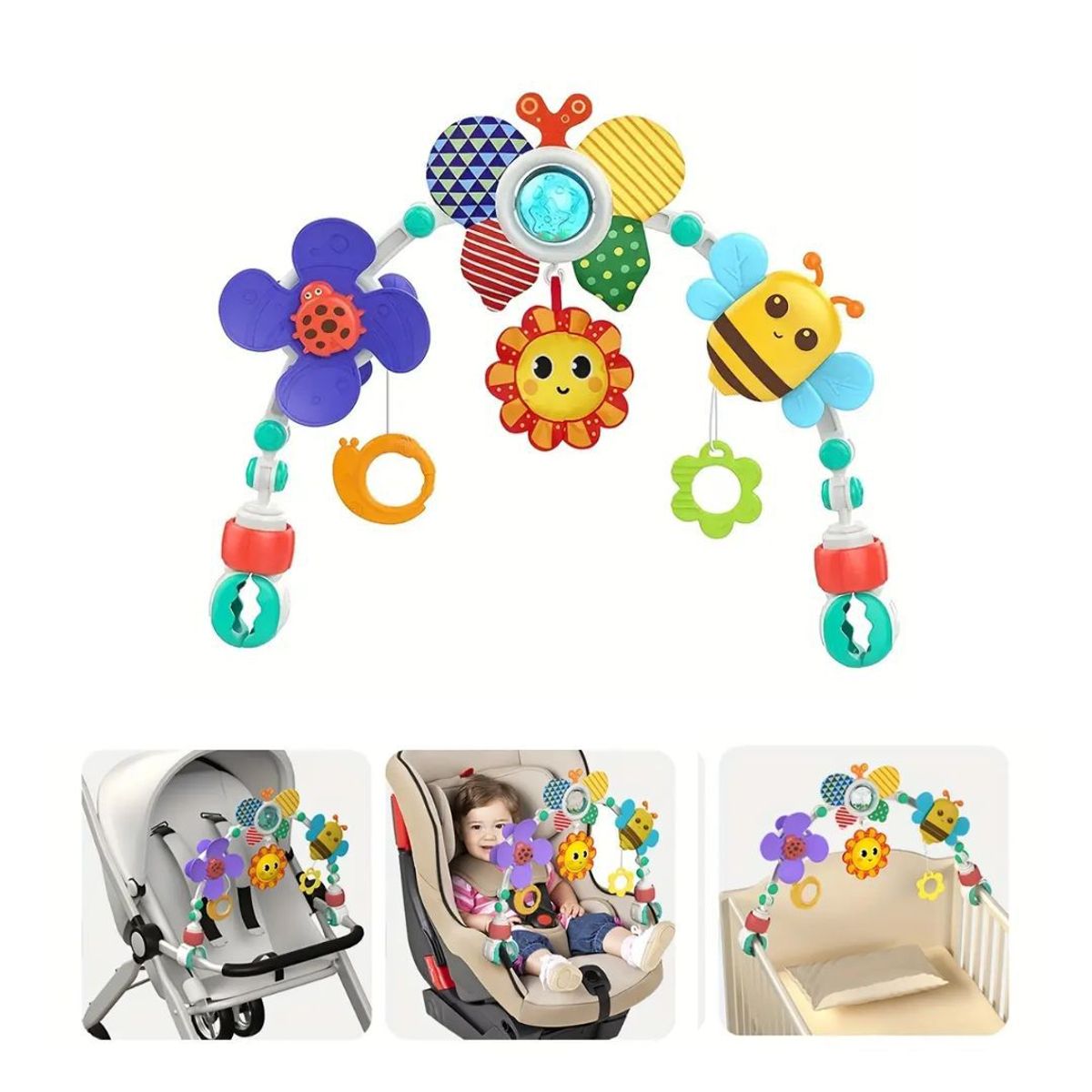 GENERICO - Arco sonajero con sonidos y texturas multiusos para bebe mod2