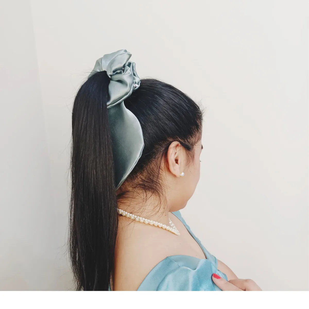 GENERICO - Scrunchie lazo de Satín - No daña el cabello - Palo Rosa