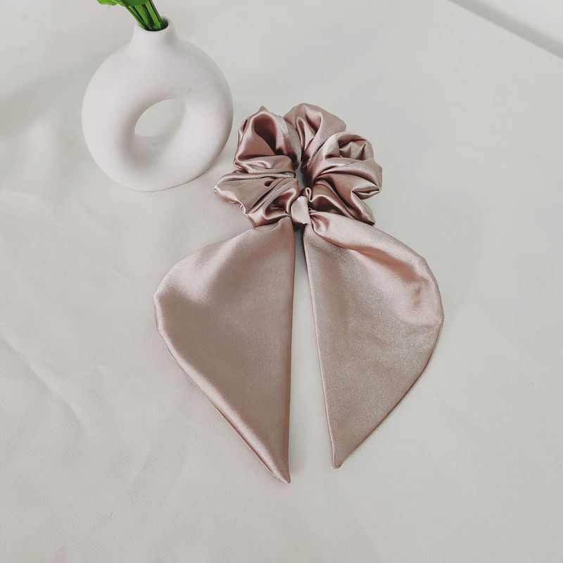 GENERICO - Scrunchie lazo de Satín - No daña el cabello - Arena