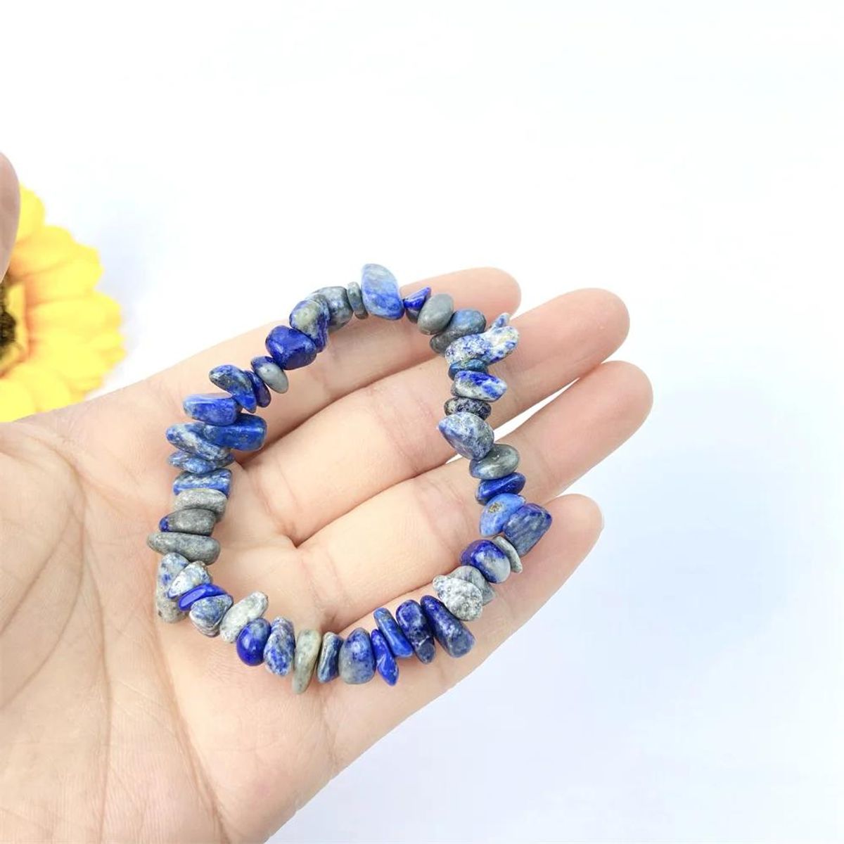 GENERICO - Pulsera Lapislázuli Azul con Pinza Depiladora de Acero