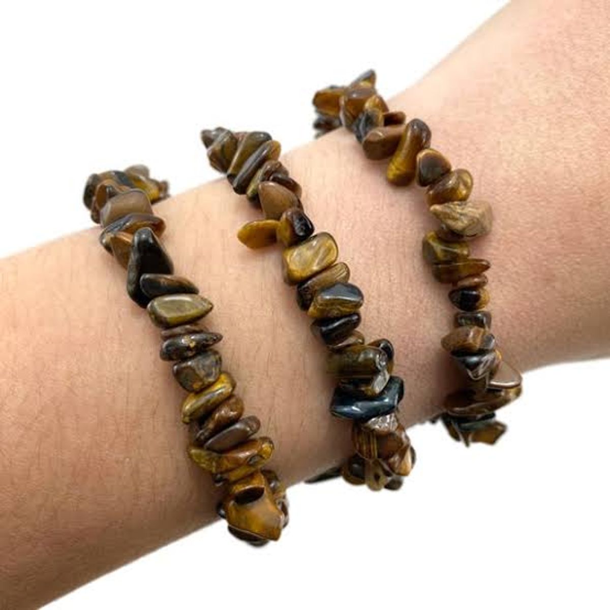 GENERICO - Pulsera Ojo de Tigre con Pinza Depiladora de Acero