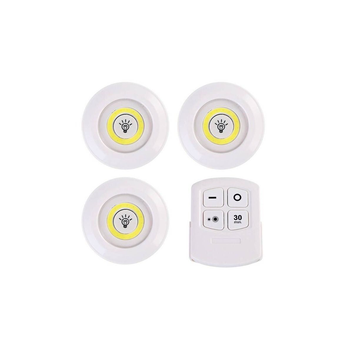 OEM - Pack 3 Luz LED con Control Remoto Apagado Automatico 30min