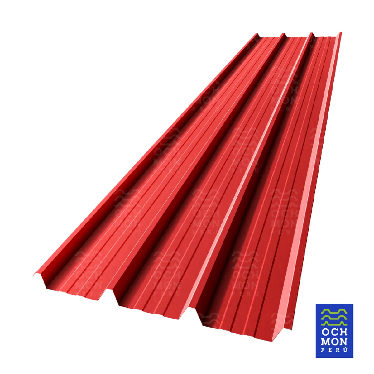 OCHMON PERU - Techos Metalicos Aluzinc TR4 Rojo 040mm de 105cm x 600cm de largo