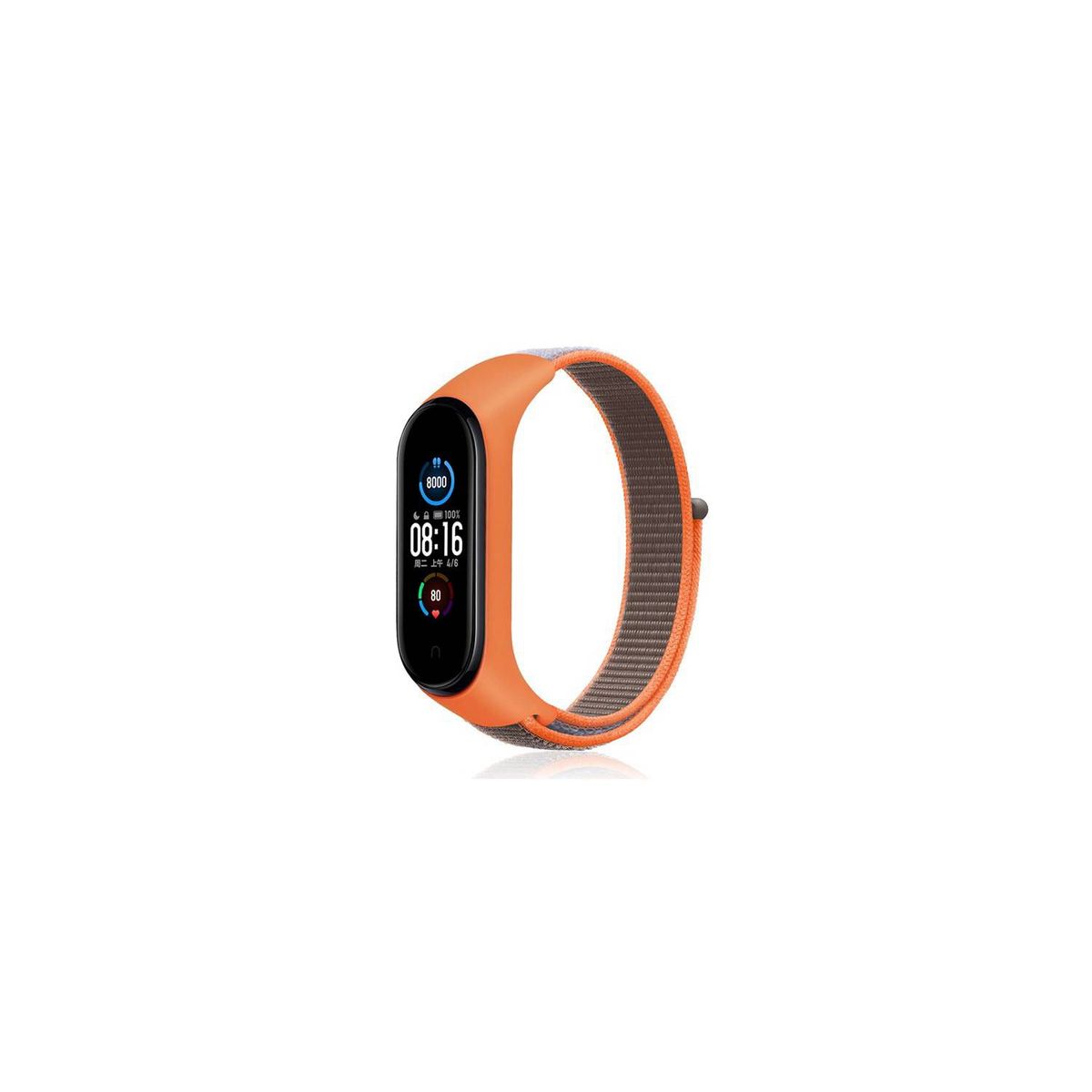 GENERICO - Correa Nylon Xiaomi Smart Band 7 - Naranja con Gris