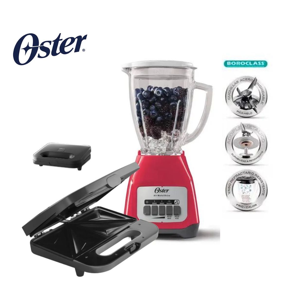 OSTER - COMBO OSTER Licuadora 2 Vel MPB + Sandwichera 2885