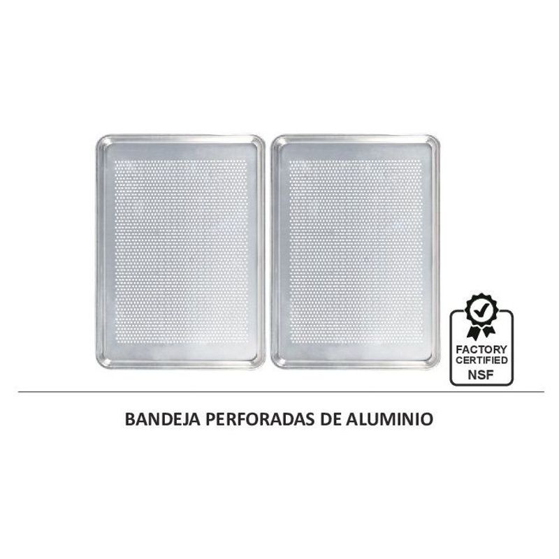 TIGERBEE - BANDEJA DE ALUMINIO PERFORADA DE 46 cm x 33 cm CALIBRE 19