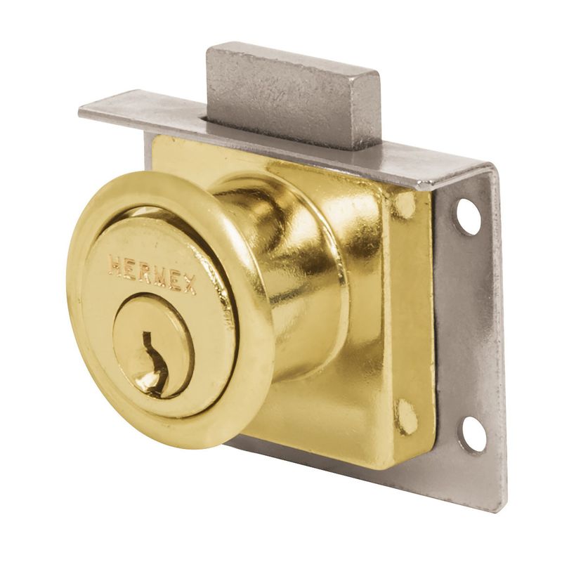 HERMEX - Chapa cerradura para mueble modelo 24 laton Hermex
