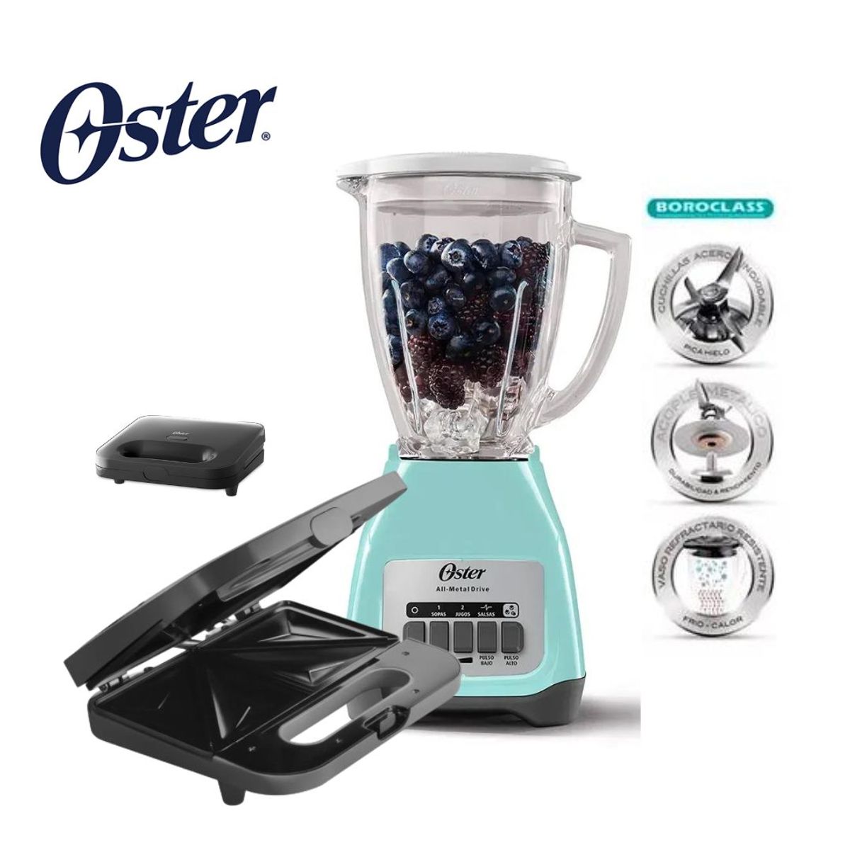 OSTER - COMBO OSTER Licuadora 2 Vel VPB + Sandwichera Compacta 2885
