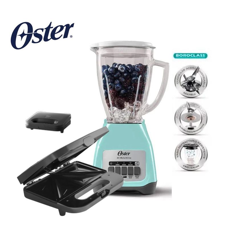 OSTER - COMBO OSTER Licuadora 2 Vel VPB + Sandwichera Compacta 2885