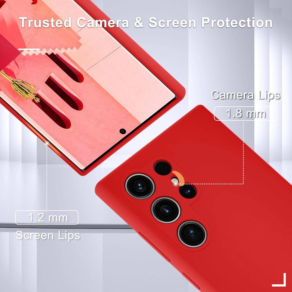 GENERICO - Case Silicona Para Samsung S24 Ultra - Rojo