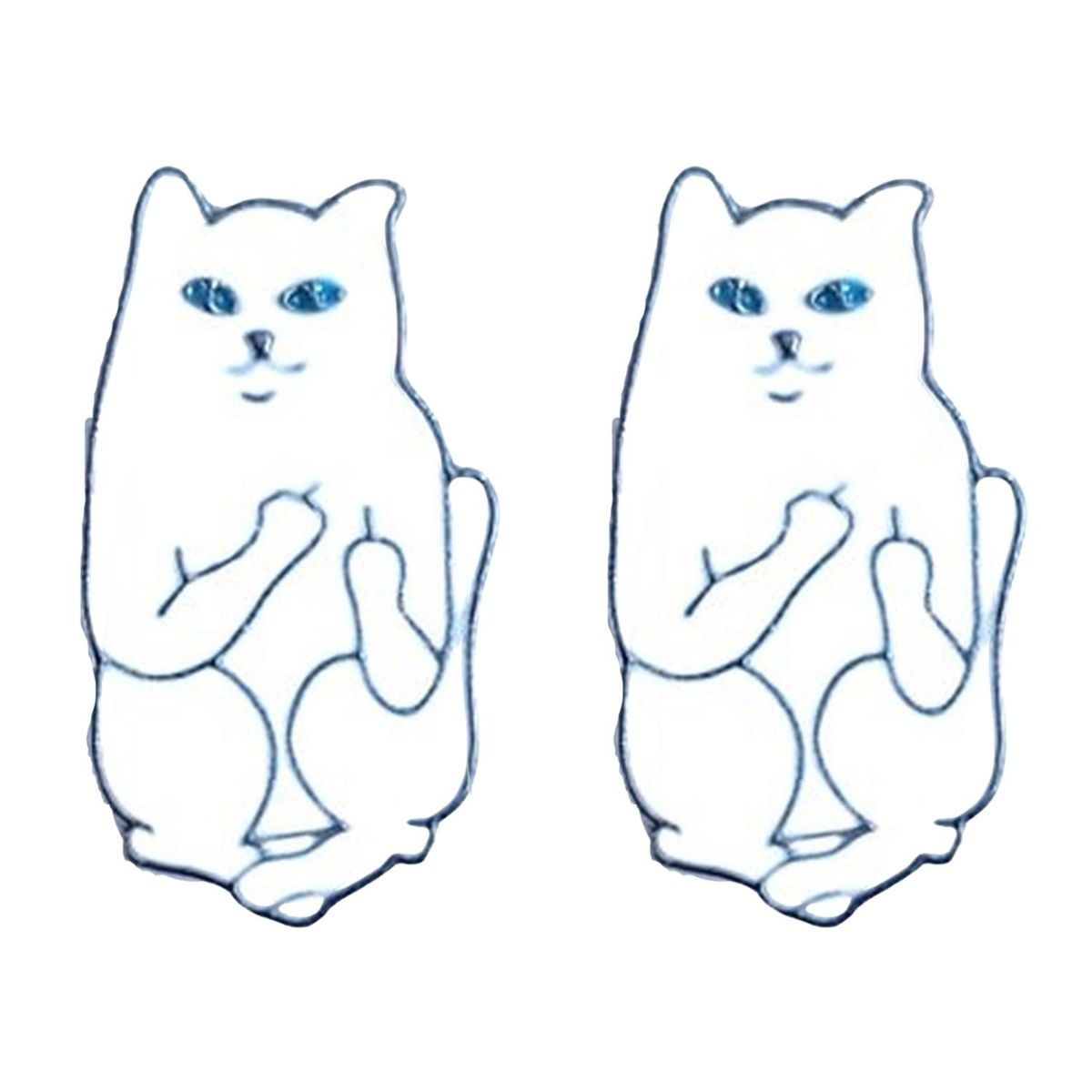 GENERICO - Packx2 Pin Pines De Metal Diseño Gato Blanco