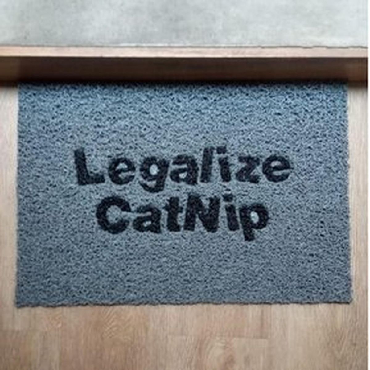 GENERICO - Tapete tipo NOMAD o Felpudo Atrapa Mugre Gris Legalize Catnip